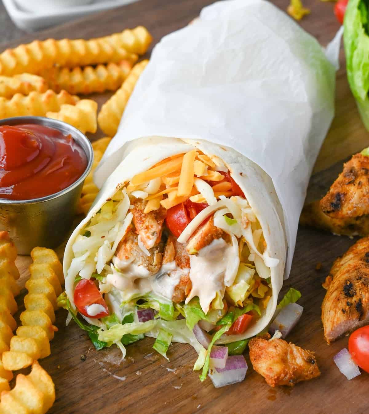 Chicken Tikka Wrap & Chips