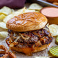 American Burger with Cheese & Fried Onions